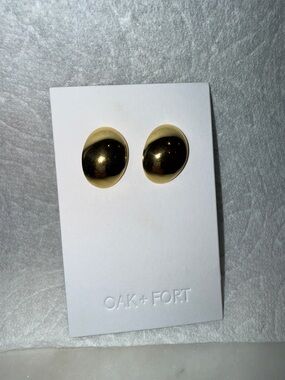 OAK + FORT Gold Dome Stud Earrings